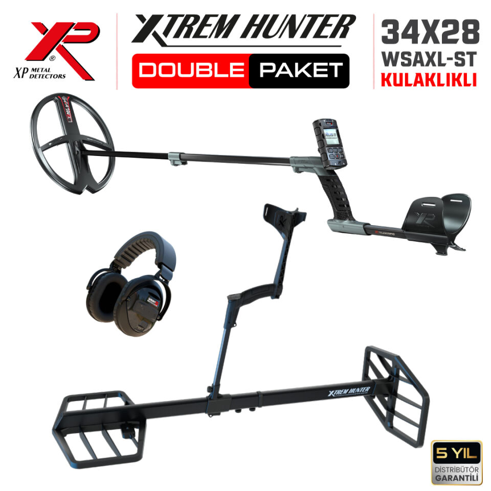 Xtrem Hunter Dedektör - DOUBLE WSAXL STEREO Kulaklıklı Paket - Çift Başlıklı