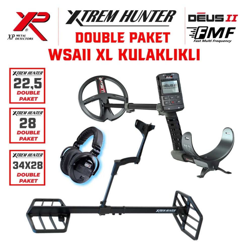 Xtrem Hunter Dedektör - DOUBLE PAKET WSAII XL Kulaklıklı Xtrem Hunter Dedektör - DOUBLE PAKET WSAII XL Kulaklıklı