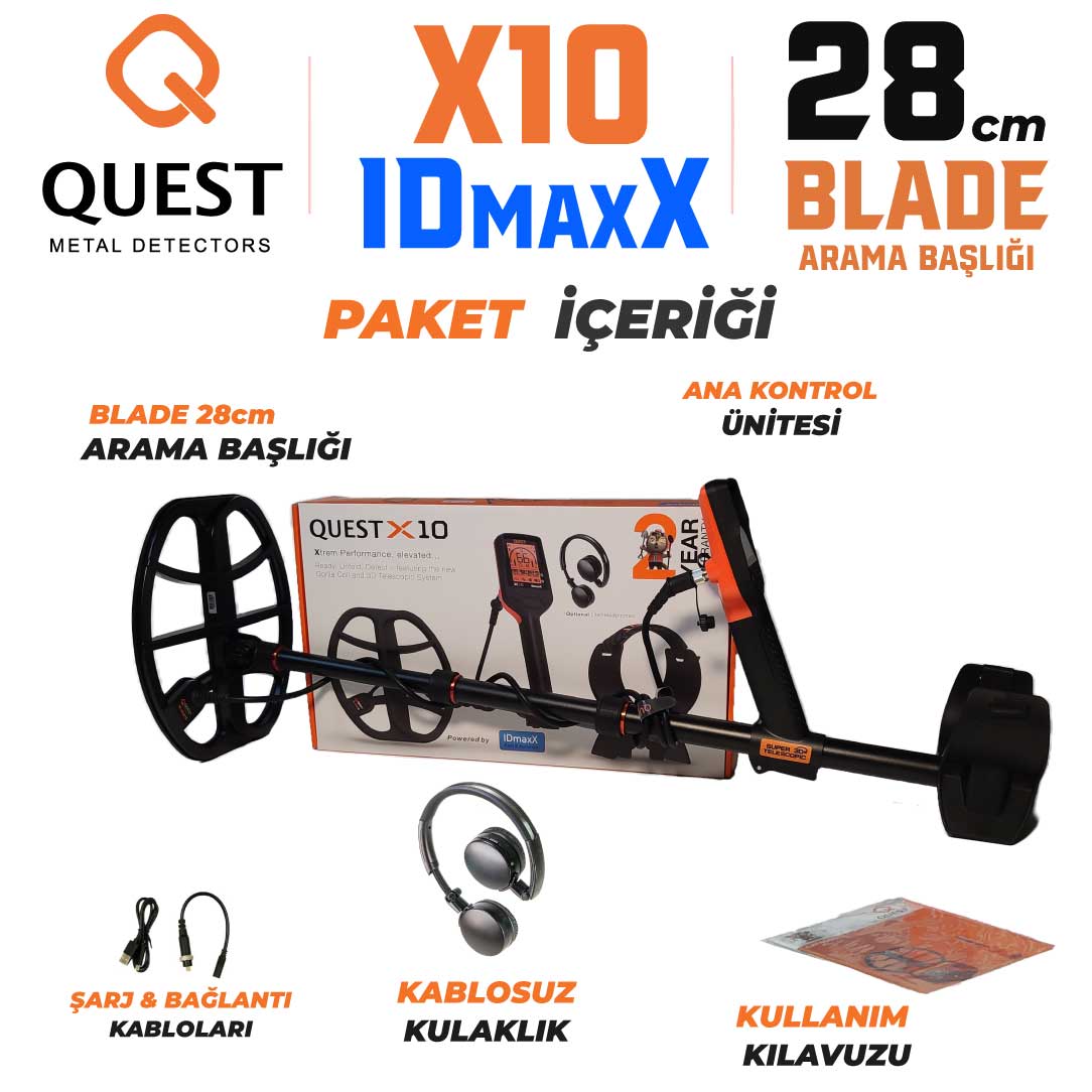 X10 IDmaxX Dedektör + Kulaklık (Avantajlı Paket)