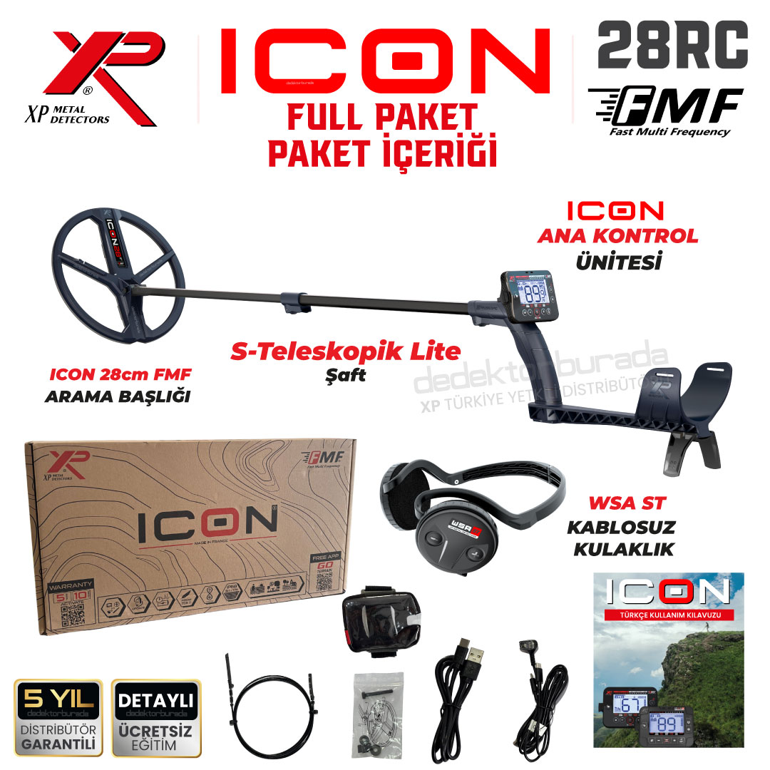 XP ICON Dedektör – FULL Paket WSA ST Kulaklık